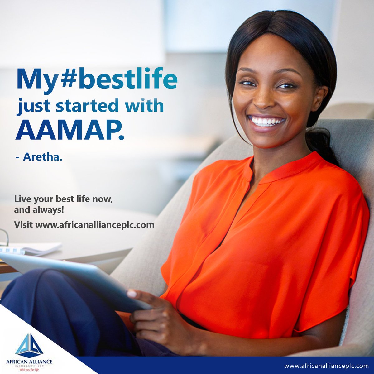 AAInsurancePlc's tweet photo. If you're interested in living your best life without worries or hassles, then African Alliance Insurance Money Appreciation Plan is the best way to achieve that!
Live your #bestlife!
Start here→ https://t.co/nYqnyzrBpm
#Africanallianceinsurance #AAMAP #wednesdaythoughts https://t.co/GwKXrsccWU