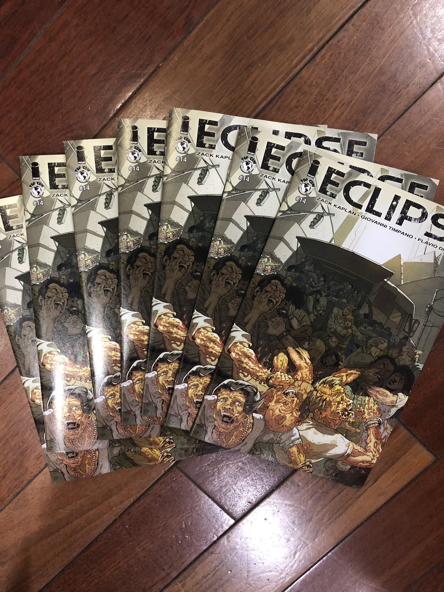 zackkaps's tweet photo. Today ECLIPSE #14 is out and hits you in the face. What did you expect from a world where sunlight burns people alive? Go get it at your LCS or online if you must! We're counting down now - 2 issues left until sunset here! #eclipsecomic https://t.co/HOdxUfvwi3