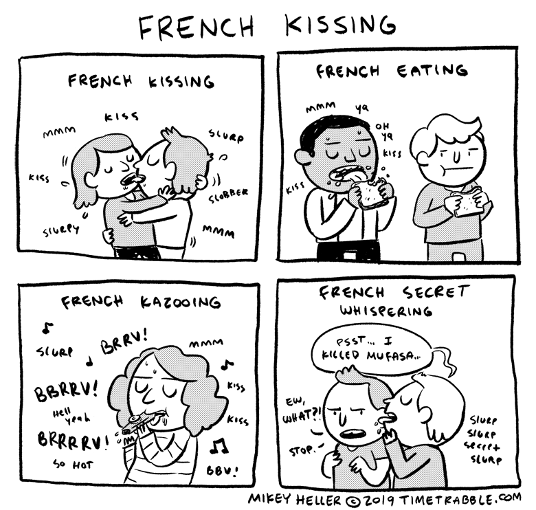 i drew a comic about french kissing 