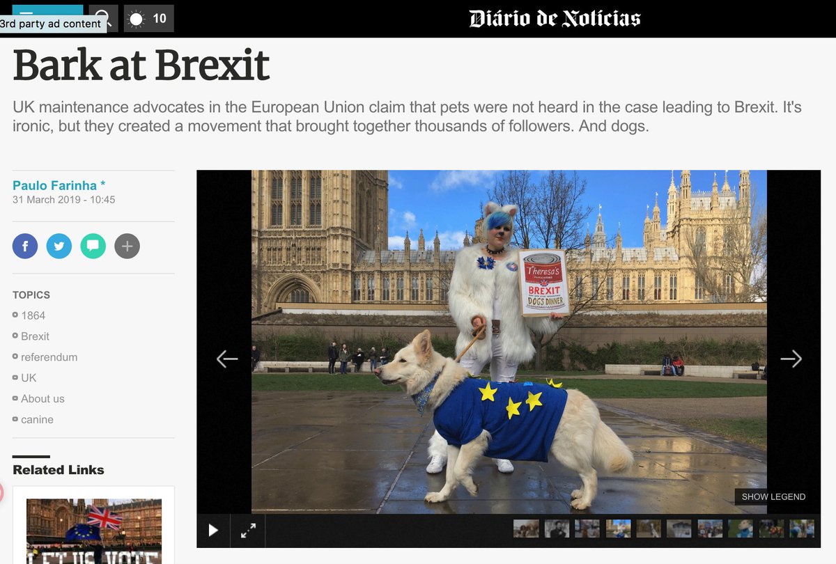 MadeleinaKay's tweet photo. BARK AT #BREXIT!
๐บ๐๐พ๐ถ๐ฉ๐ช๐บ๐ฌ๐ง
#wooferendum @wooferendum in #Portuguese newspaper #Stopbrexit #PawsBrexit https://t.co/rLns5EHvIi https://t.co/sch6nZurqr