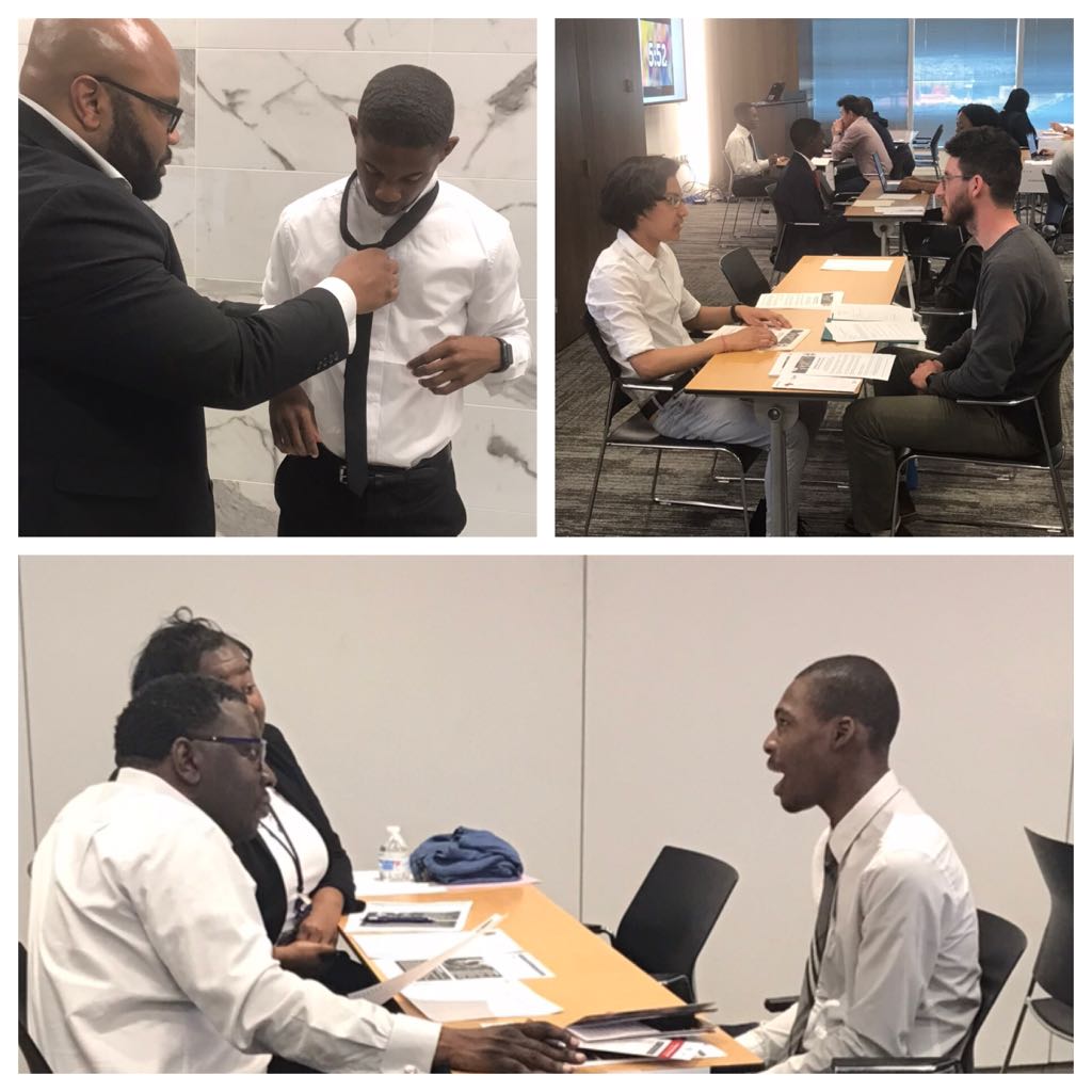 When @NAFCareerAcads Engineering students from @MTHSTrainer show up for interviews, they come ready!! When they need a little extra help, @OSSEDC employees step in to fill the gap. #befutureready #dcpsrising #internshipready #hireme #resumebuilder #networking