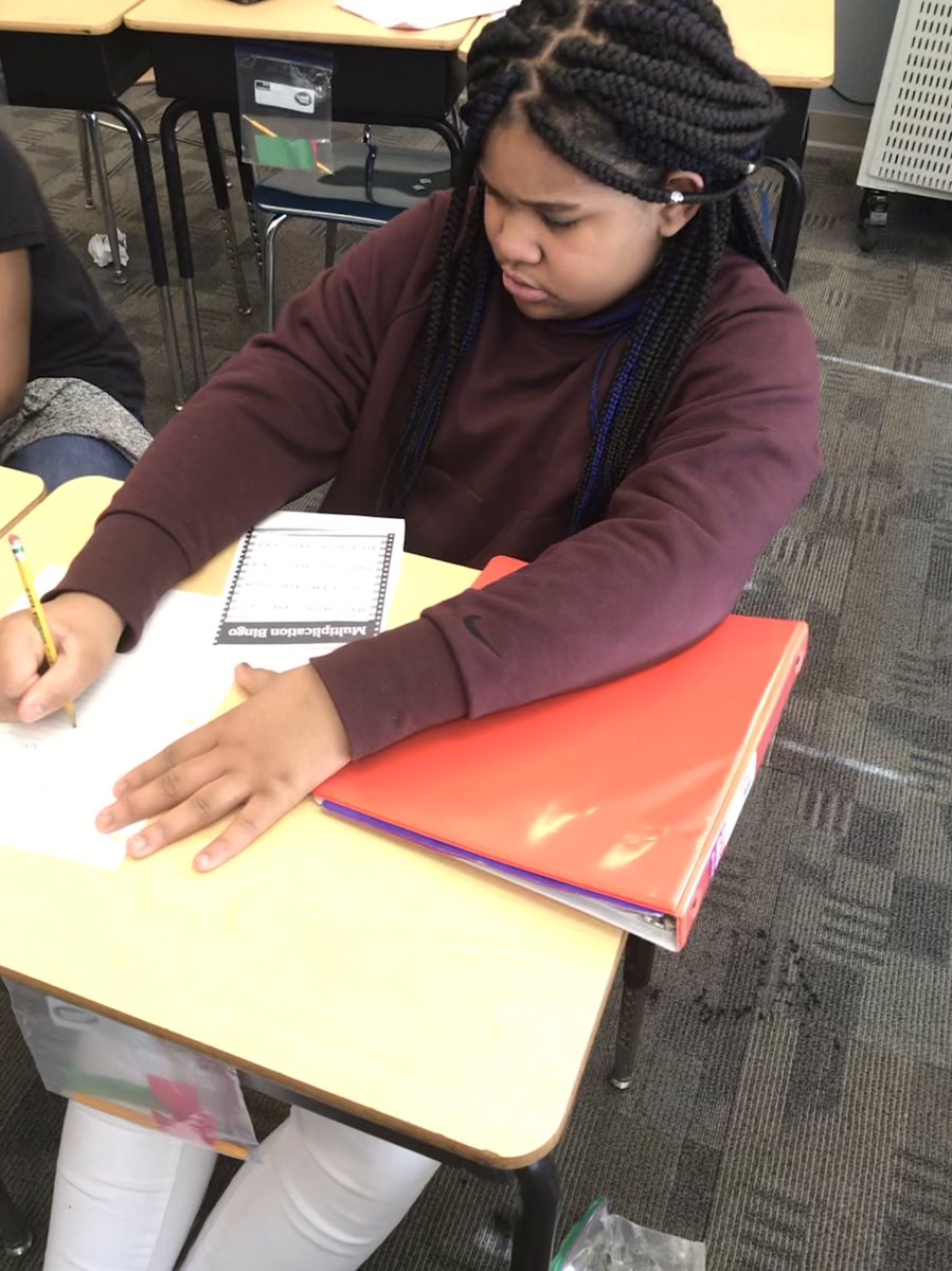 MissSabol's tweet photo. Refreshing our 2-digit multiplication by solving problems to create Bingo cards! We went back and checked our work after to make sure the correct number is called #CIArocks https://t.co/4sfwEAb8N4