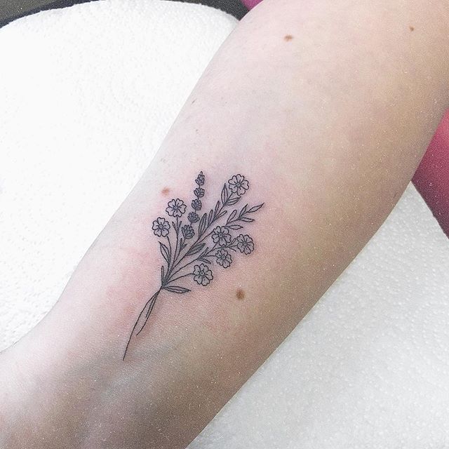 Tattoo uploaded by Kelly  Dainty and colorful forget me not flowers   Tattoodo