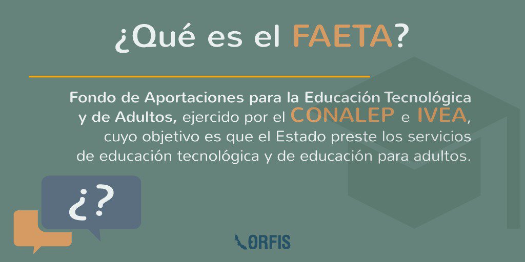 ORFIS_VER's tweet photo. #UnDatoORFIS | Para conocer más sobre el Fondo de Aportaciones para la Educación Tecnológica y de Adultos #FAETA te invitamos a visitar: https://t.co/vD6K91pwJv https://t.co/pukU1yQusS
