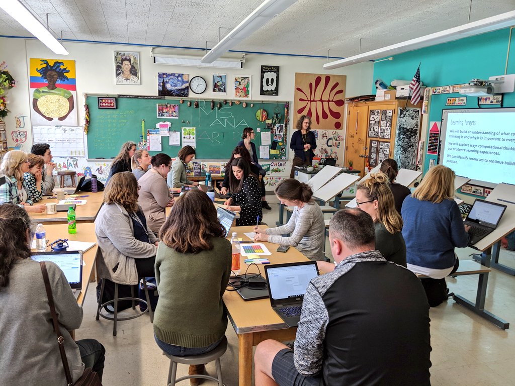 ICSDEdTech's tweet image. Fantastic combination of ELA and computational thinking as @angelaEdTech and @jwilkie_jen lead @southhillhawks teachers in an analysis of The Giving Tree using data to track character emotions. #CSforAll #teamICSD #icsdedtech
