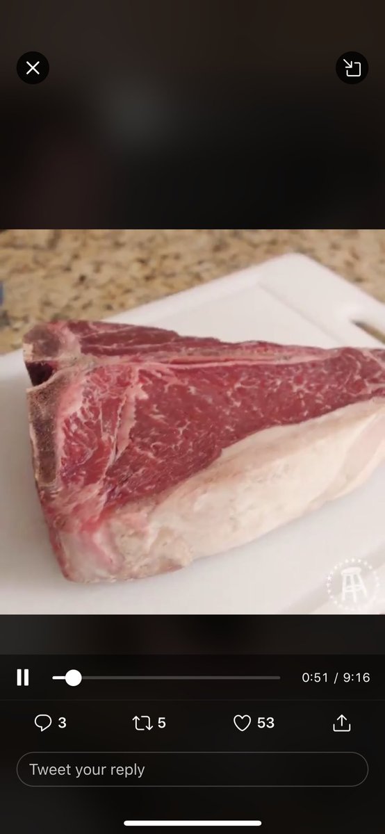 travfourr's tweet photo. @barstoolsports @ShaunLatham @IAmJericho That is not a porterhouse. That is a T-bone. The tenderloin is simply not big enough to be classified as a porterhouse. #FakeNews #JoeTheButcher @PaulRome49 @zweber https://t.co/4MEvjtYYVH