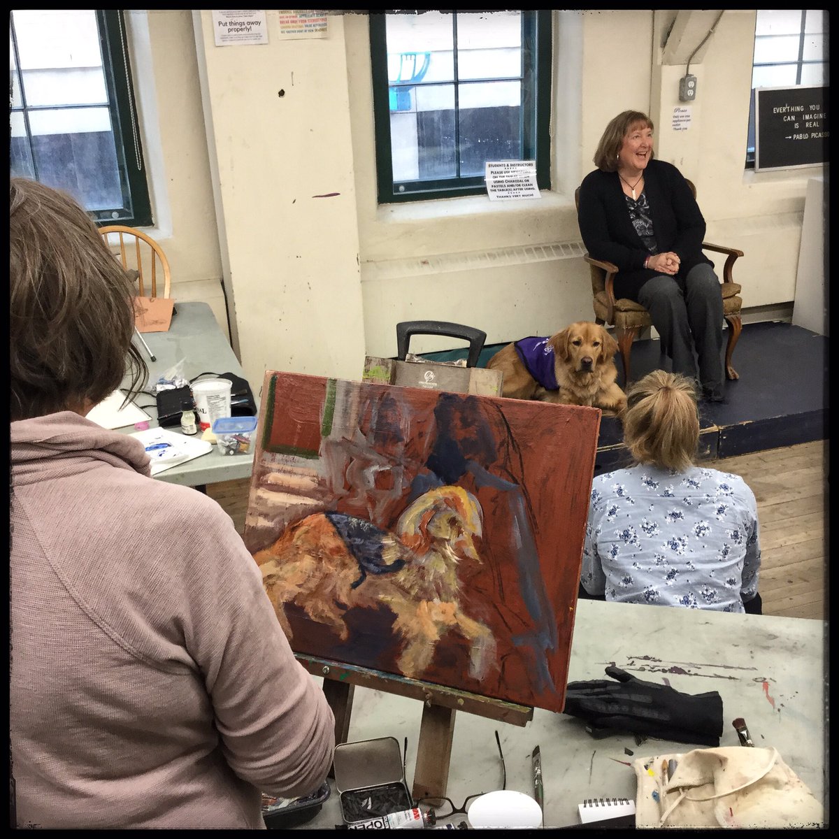 outtaherefolks's tweet photo. THANKS to Danielle Forbes &amp; Ajax, from @NatlServiceDogs , for agreeing to sit for The Sketch Club @BFactoryArts in @UpTownWaterloo It was fascinating to learn about their program of raising &amp; training Certified Service dogs for Autism, PTSD and Canine Assisted Intervention. #dogs https://t.co/SgzN2RLuy9