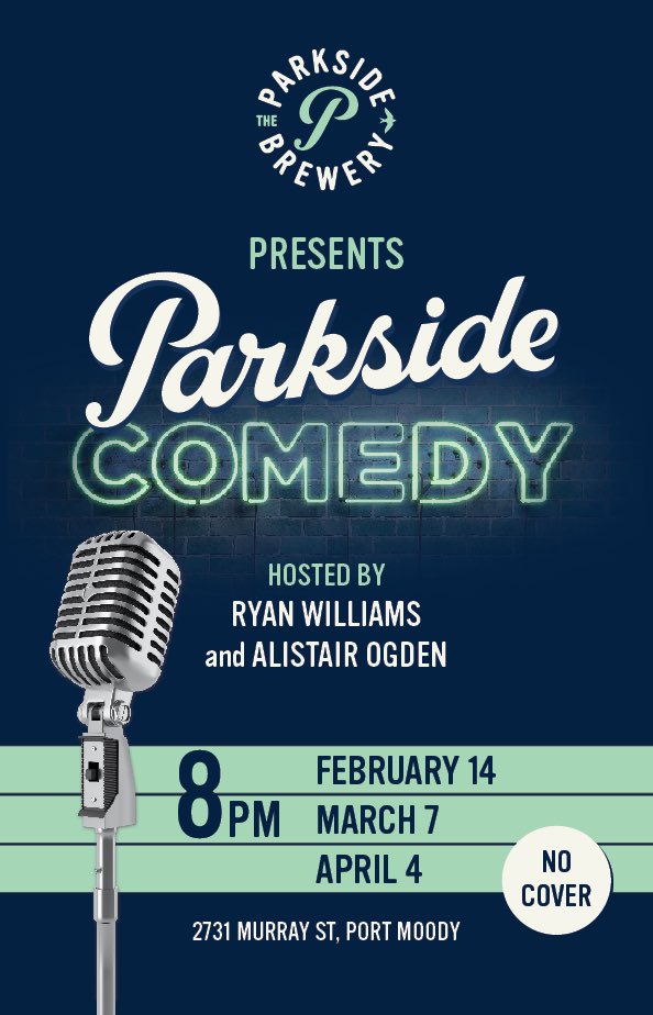 ParksideBrewery's tweet photo. The Parkside COMEDY NIGHT Finale starts at 8pm Thursday night! Come early to grab seats & enjoy a pre-show pint!
Featuring:
@Myles_Anderson1
@AlannahBComedy
Aaron Read
@abdulazizcomedy
Ryan Williams
@kingedhill
@alistair_ogden
#getParkside #getLaughing https://t.co/EUTv3xlV9O