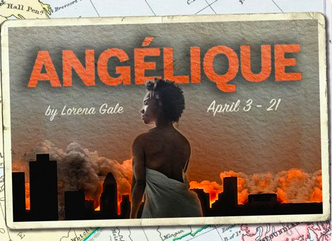 broadleafto's tweet photo. Tonight is the first performance of #AngéliqueTO! The production is happening down the street @FactoryToronto from April 3-21! Check out the true story of Marie Joseph Angélique, an enslaved Black woman who was hanged for setting fire to Montréal in 1734. #theaTO #cdnopening https://t.co/hVoEL9wCa0