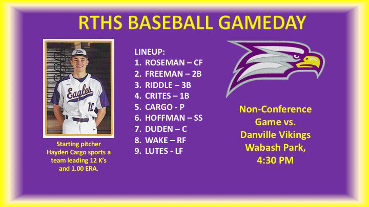 Allen_E_Jones's tweet photo. Stop out and watch @rthsbaseball today.  #GoEagles https://t.co/RROptcaYHl