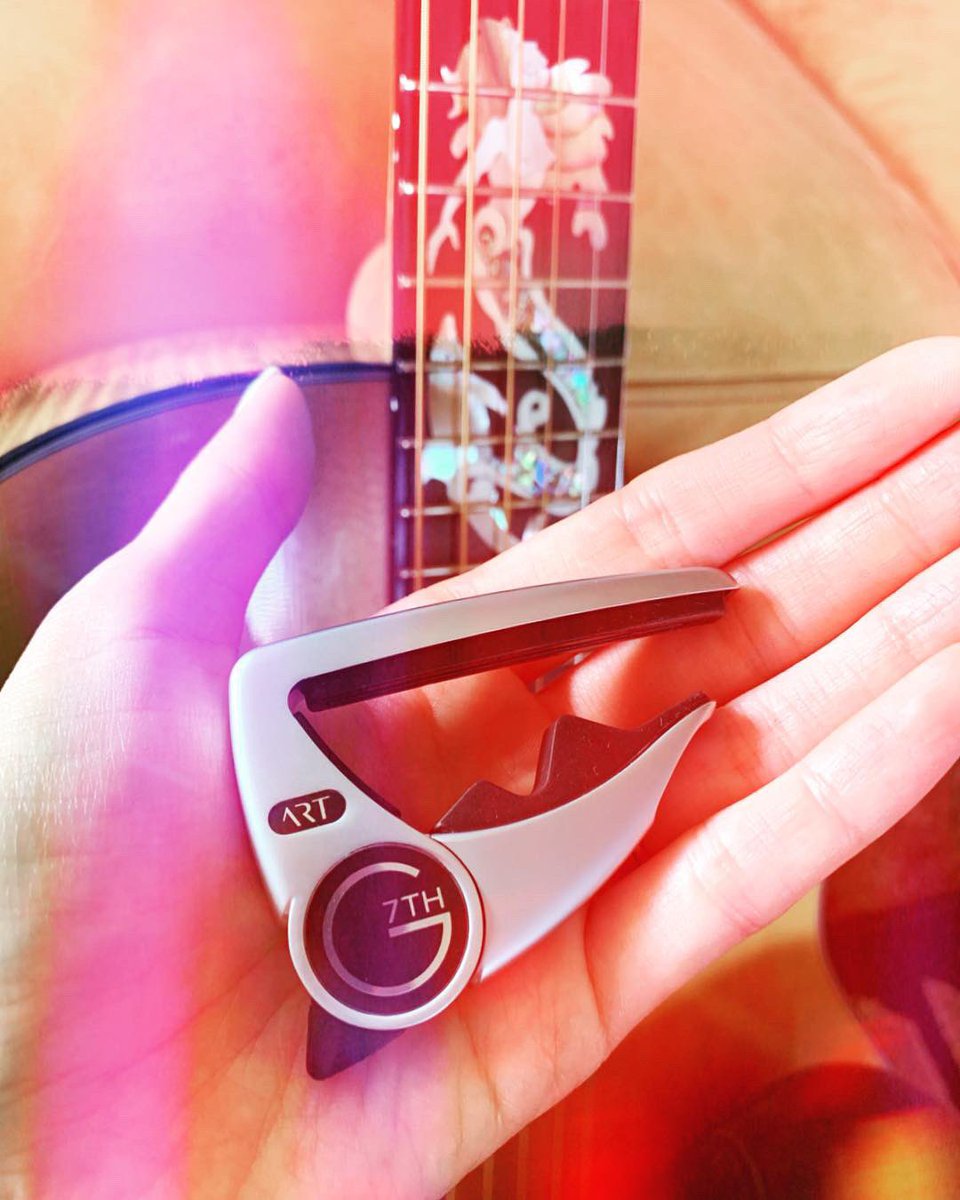 My new #G7thcapo is HERRRE... and it’s even got my name on it!🌈 Thanks to the @G7thCapos fam for my custom #Performance3capo w/ ART (#AdaptiveRadiusTechnology)! ✨ Perfect timing to play with while I plan production for my new songs 🙏🏼💜 #guitarcapo #bestcapo #customcapo #g7th