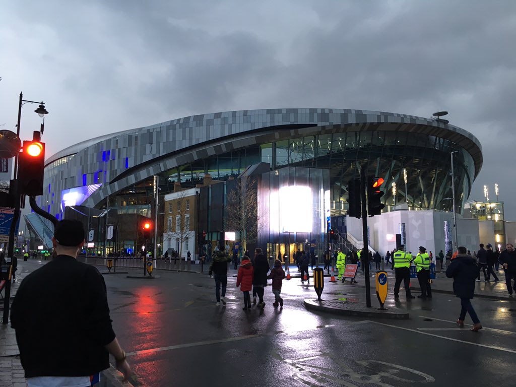 carolannebright's tweet photo. Nightmare journey, but Mike and me made it. Fab stadium but Selhurst Park better. looking for Palace to spoil Spurs party. https://t.co/n8hIUoLiQA
