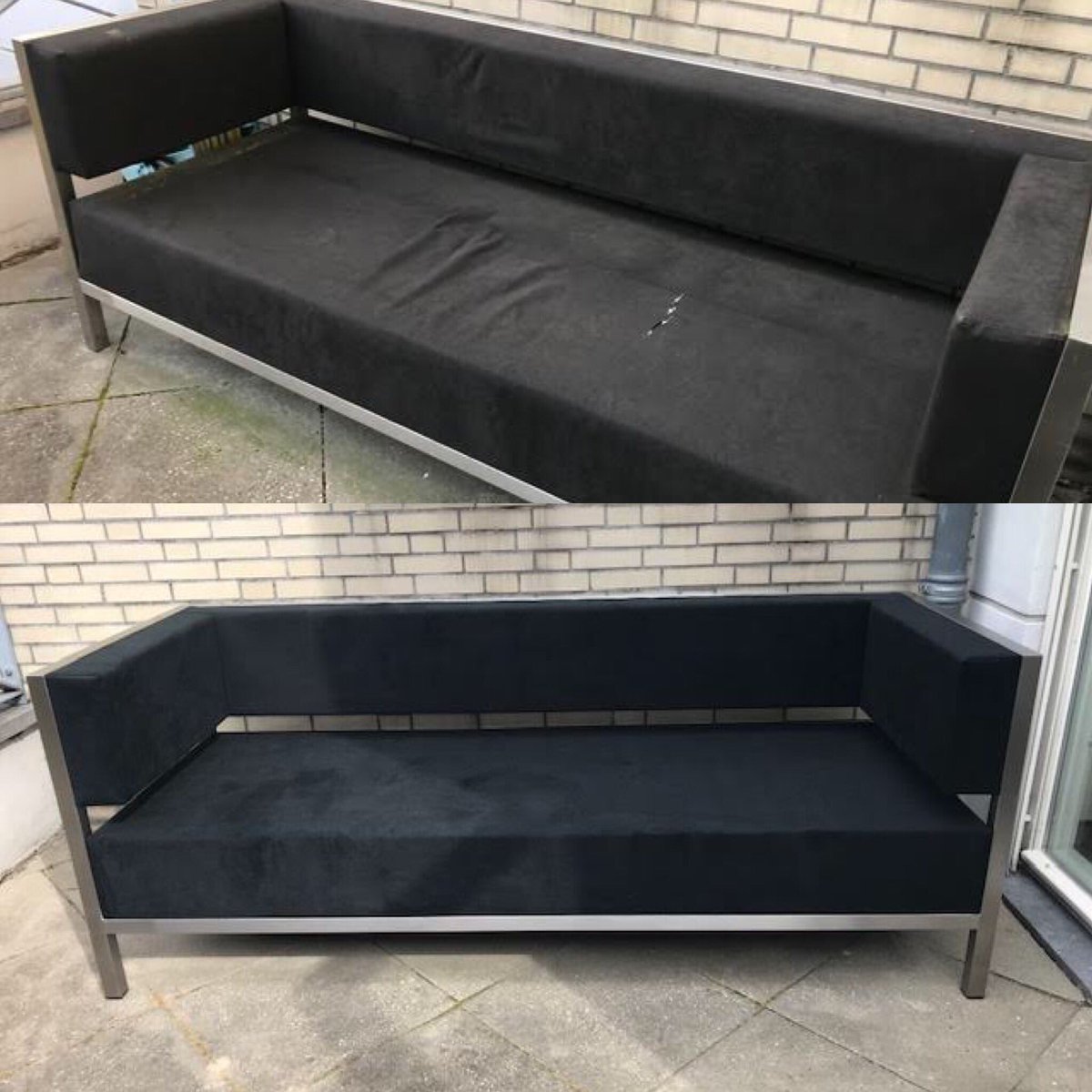 zitlekker's tweet photo. Voor en na herstoffering. Die is weer als nieuw! #allweather #buitenmeubelen #zitlekker https://t.co/TJNko1RJLD