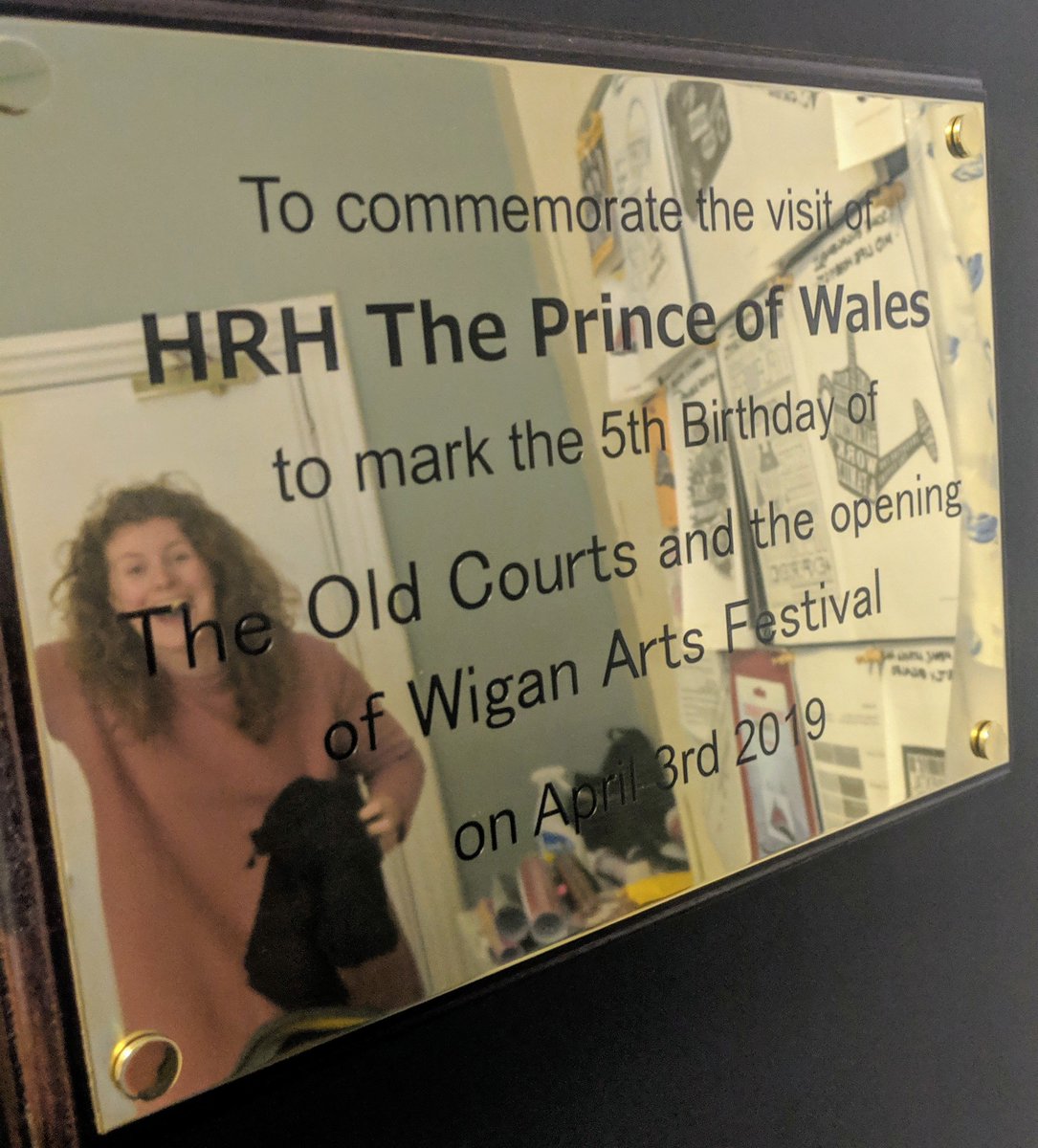 ... And a plaque to prove it. Reflection of <a href="/battersea_arts/">BatterseaArtsCentre</a> very own Christie Hill, touring producer extraordinaire, unfortunately not a permanent feature. So proud to be there today <a href="/theoldcourts/">The Old Courts</a> #WiganArtsFestival #CTN