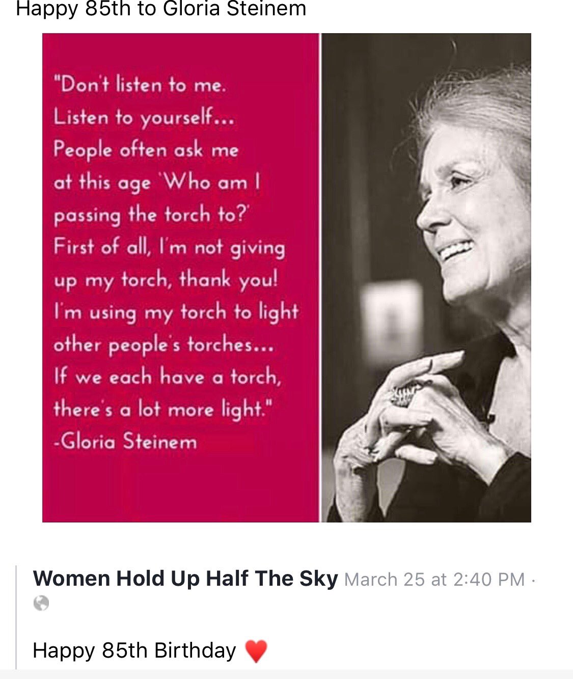 Happy 85th Birthday to Gloria Steinem!  via  