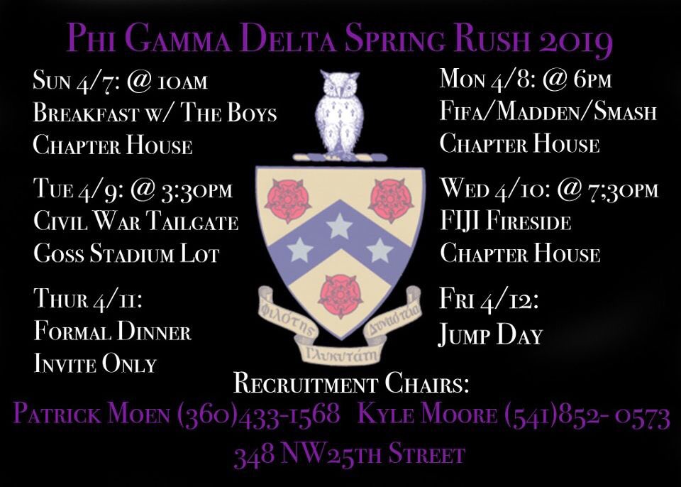osufiji's tweet photo. Spring 2019 Rush Events! https://t.co/ey4WTjeEu6