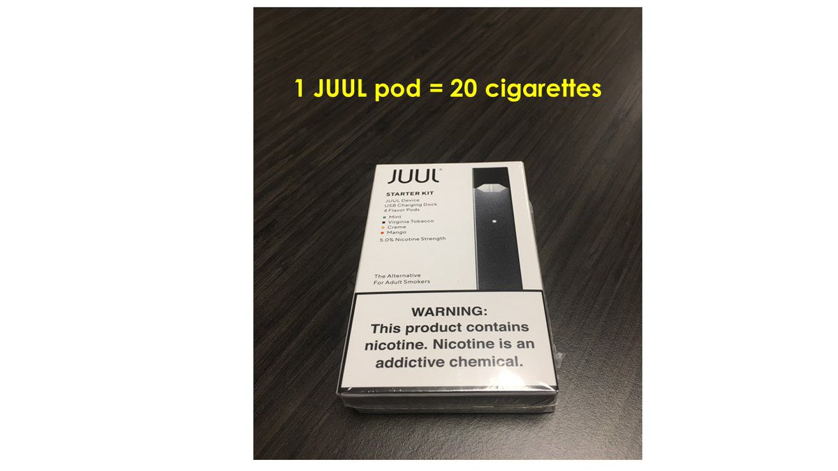 KeresCompanies's tweet photo. “Did you know the amount of nicotine in one JUUL pod is equivalent to 20 cigarettes? 20 cigarettes are one full pack.” #WellnessWednesday #wellprenuer

For more information:
https://t.co/HSplGkzXrH https://t.co/E72WQfMqR5