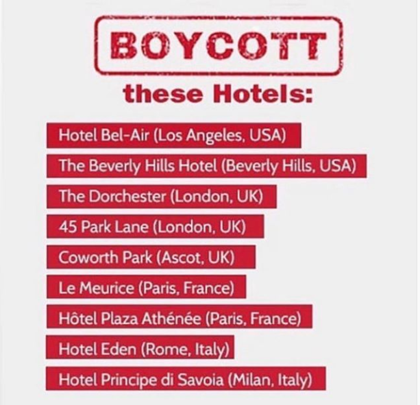 lubashivaya's tweet photo. @LubashivayaLuiz @GerandoFalcoes @jairbolsonaro @UKinBrunei @RoyalBruneiAir #BruneiBoycott🇧🇳Question: Can #noninclusion/#intolerance hurt international #businesses? Answer: Deeply! via Instagram: @jontutolo "The Sultan of #Brunei owns these hotels & will begin stoning gay people to death as of today. If you stay at these hotels , you are funding #hate." https://t.co/JkBZm6H8ce