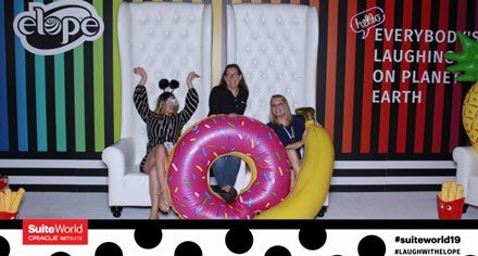 It's SUCH hard work attending #SuiteWorld19! I hope the team gets a break at some point... <a href="/boccuti/">Trish Boccuti</a> <a href="/GinaMcGlamry/">Regina McGlamry</a> #SoSerious #ShareLaughter #NetworkingIsHard
