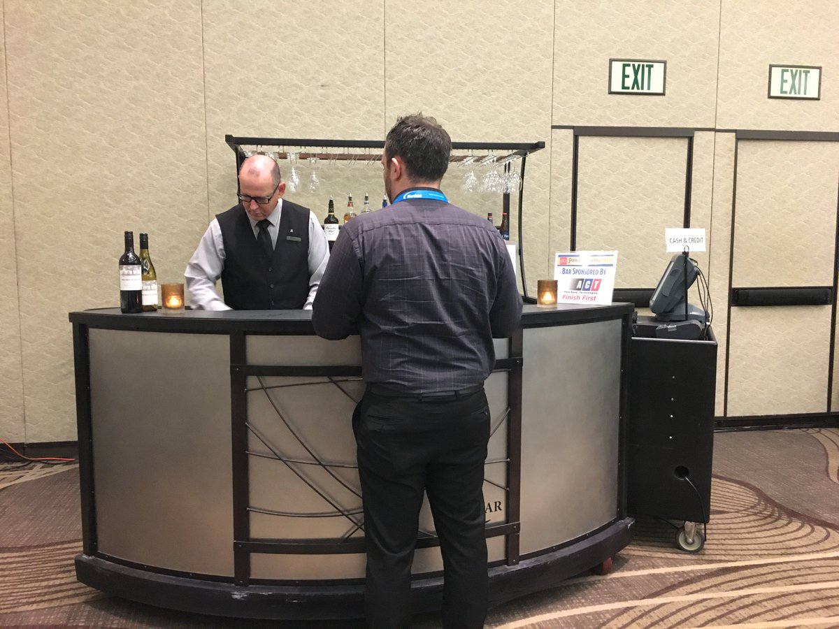 Powder_Coating's tweet photo. Thank you to ACT Test Panels and Sherwin-Williams for sponsoring our bars tonight at #PowderCoating2019! https://t.co/hEd11o4Sb3