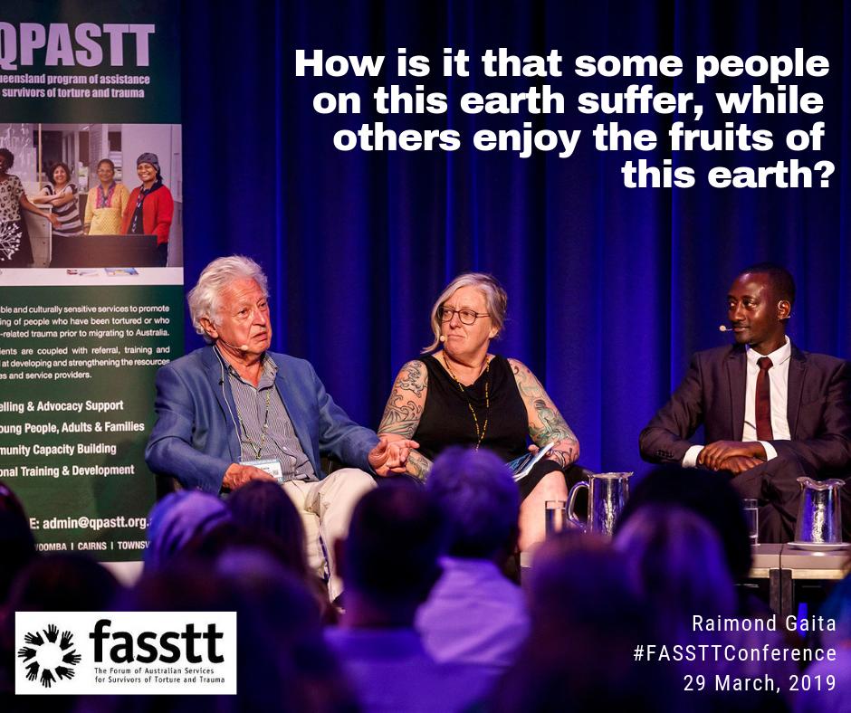 RefugeeTRIRConf's tweet photo. Prof. Raimond Gaita posed questions during last week's "Big Ideas" panel discussion that go to the heart of the injustices millions of refugees and asylum seekers face. #FASSTTConference https://t.co/zhwkyIRJxE