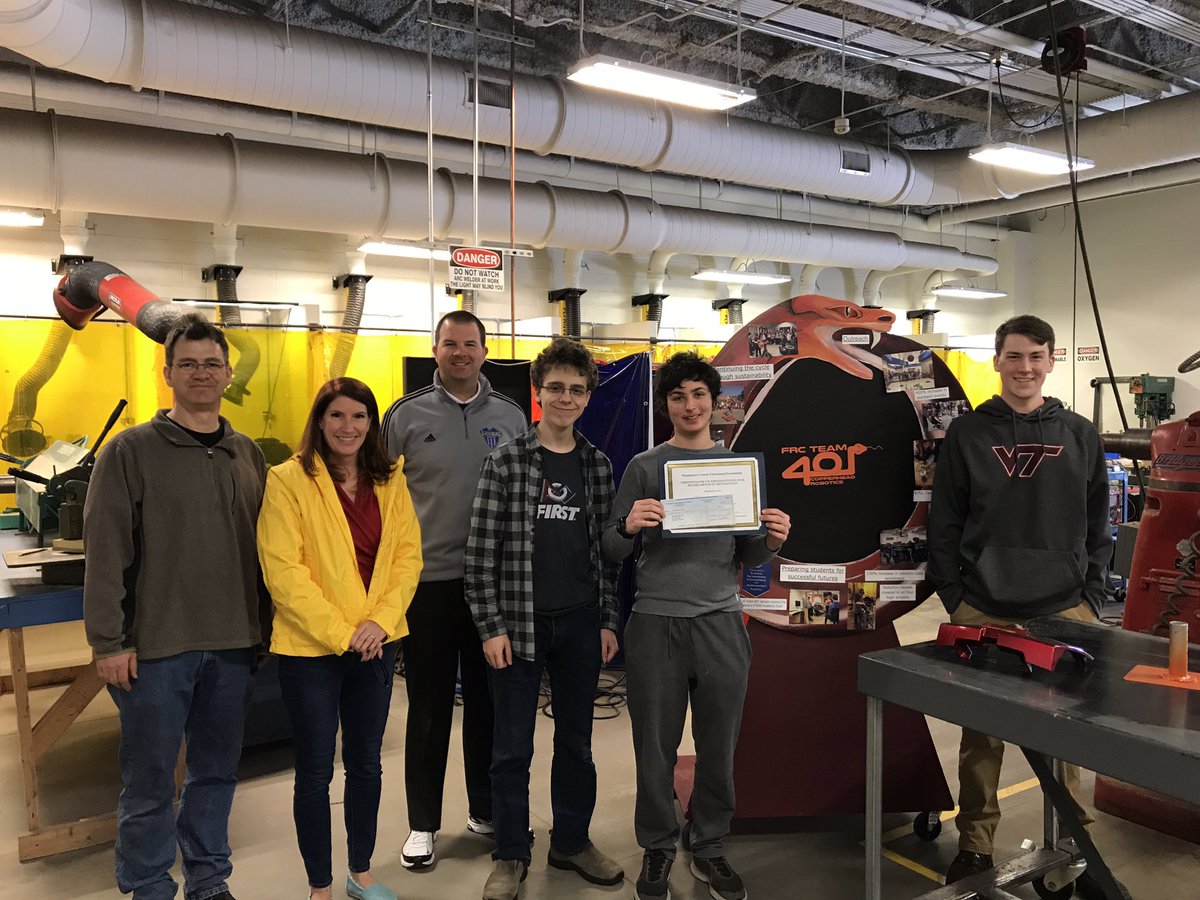 Congratulations to FRC Team 401 for receiving an <a href="/MCEFVA/">MO CO Educatnl Fndtn</a> travel grant to support their upcoming spring competition season!