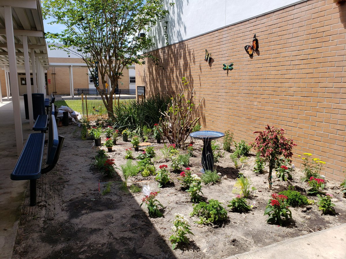 Cahillmomof6's tweet photo. I love, love, love walking through the beautiful gardens put together by our own Community Involvement Academy. 💖 What a perfect place to sit &amp; reflect after testing. @DMS_CHARGERS @kldreal #ChargerPride #DMSISWHEREITSAT  #DMSCommunityInvolvementAcademy #SuperStars  #ThankYou https://t.co/3pObXK0cPS
