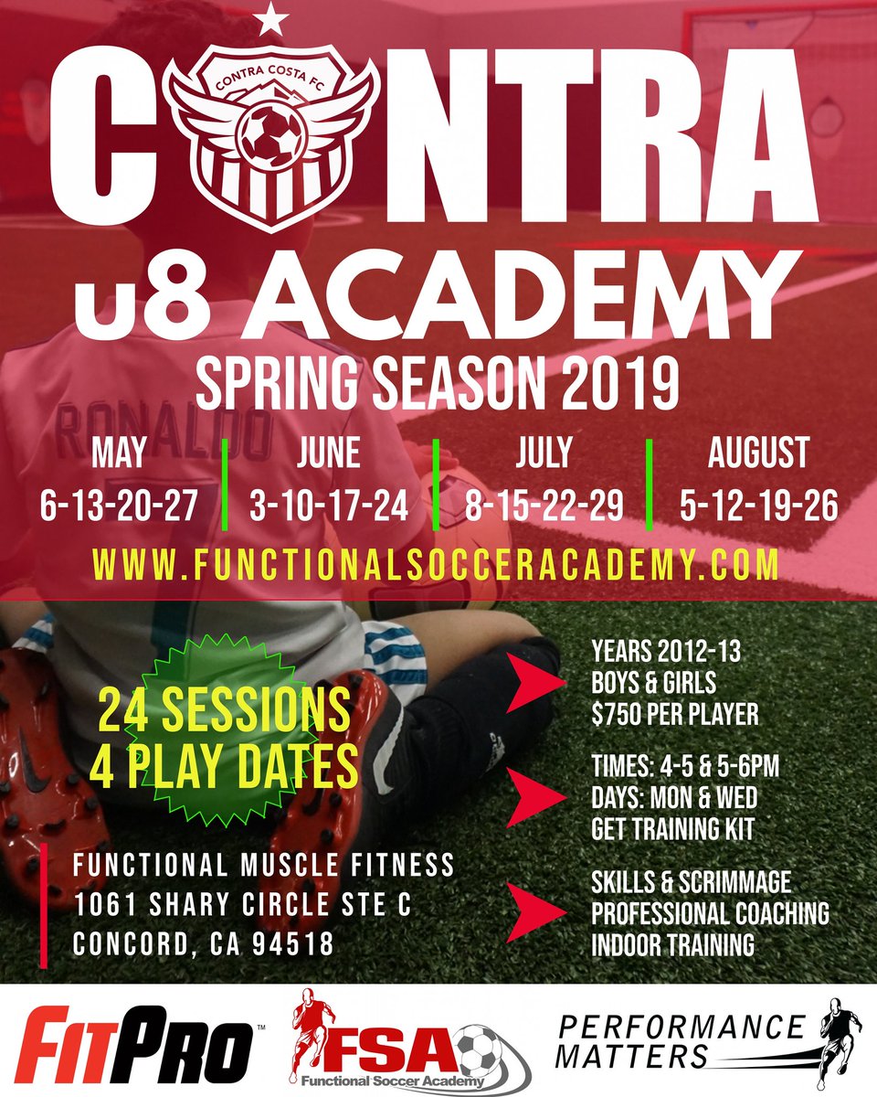 The u8 Academy powered by Contra Costa FC focuses on full Development of the young soccer player. For more information please visit functionalsocceracademy.com #UniteTheCommunityInspireTheFuture #WeAreCCFC