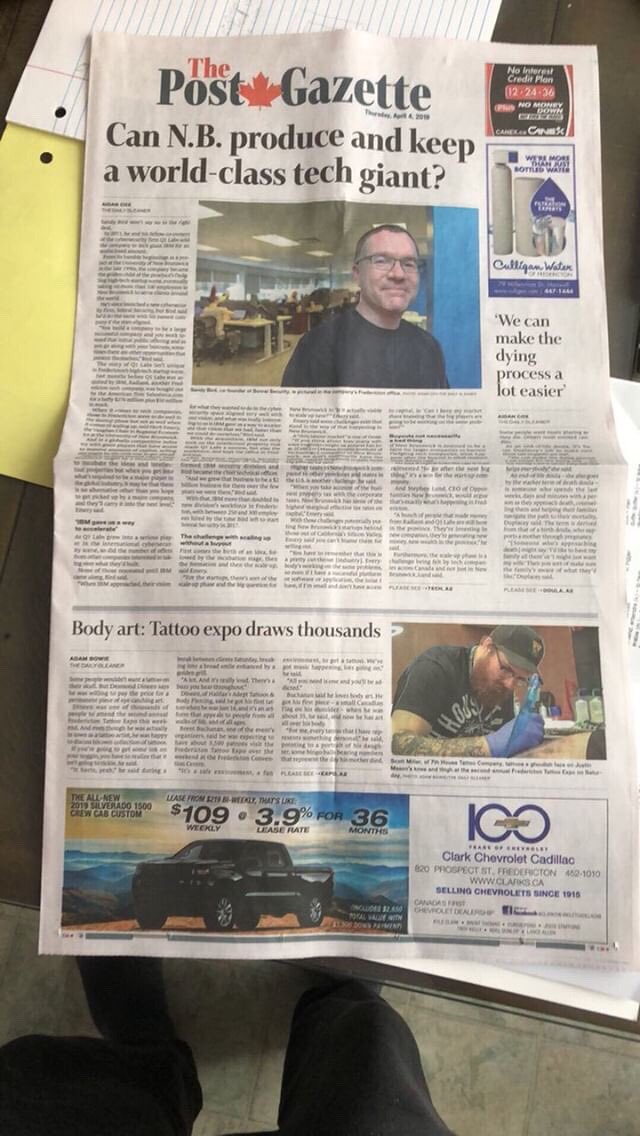 freddytattooex's tweet photo. We made the @DailyGleaner and the Post Gazette.  Thanks for the story.  #coverstory #coveroftherollingstone #madethepaper #tattooexpo #frederictontattooexpo #freddytattooexpo @DowntownFred @FredConvCentre https://t.co/4SzjwCoh1N