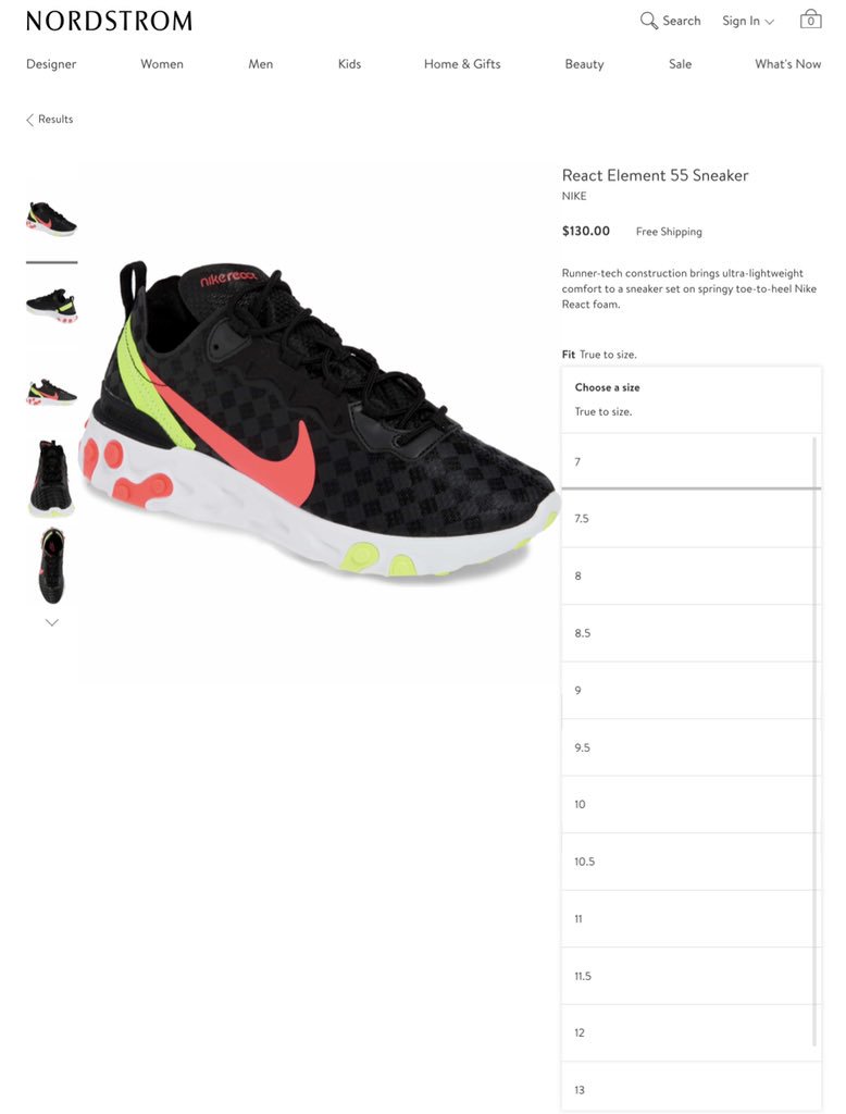 nike react element 55 nordstrom