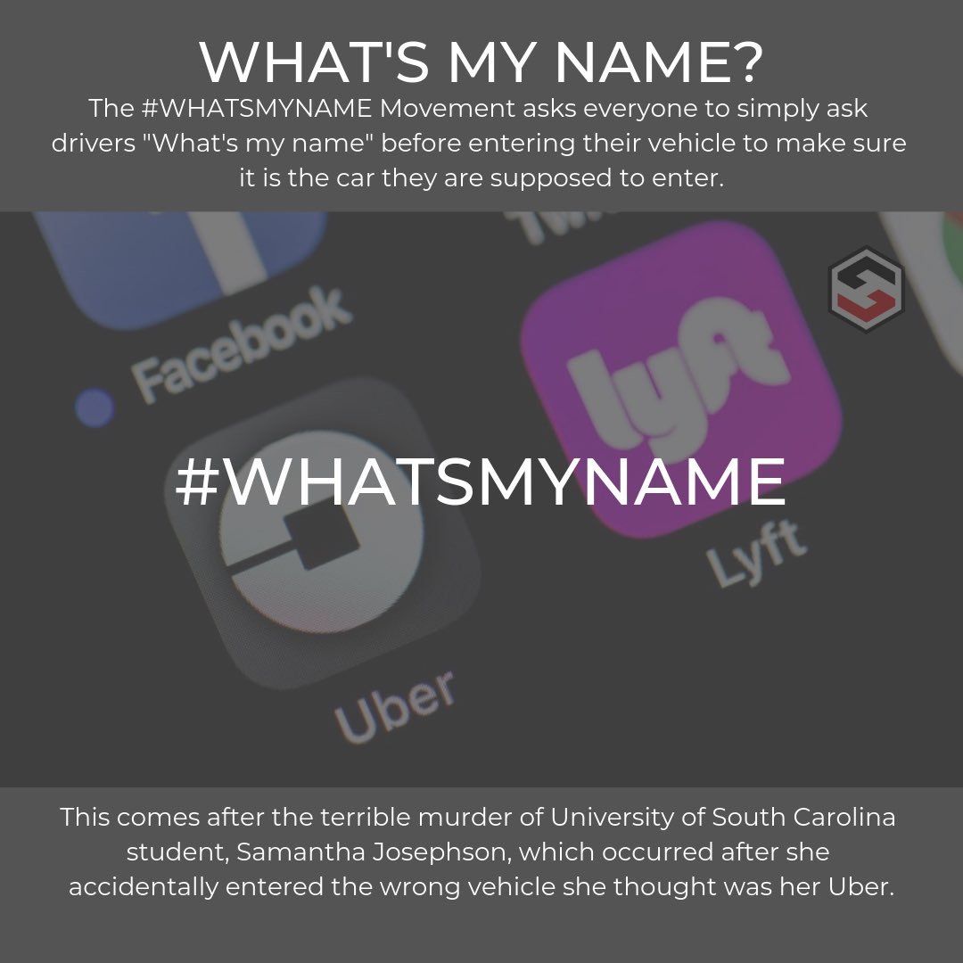 New Jersey native Samantha Josephson was tragically kidnapped and murdered last week after mistaking a car for her Uber. 

Samantha's family asks that we remember her name. 

Before you enter your <a href="/Uber/">Uber</a> or <a href="/lyft/">Lyft</a> make sure you ask the driver "What's My Name?" and remember hers.