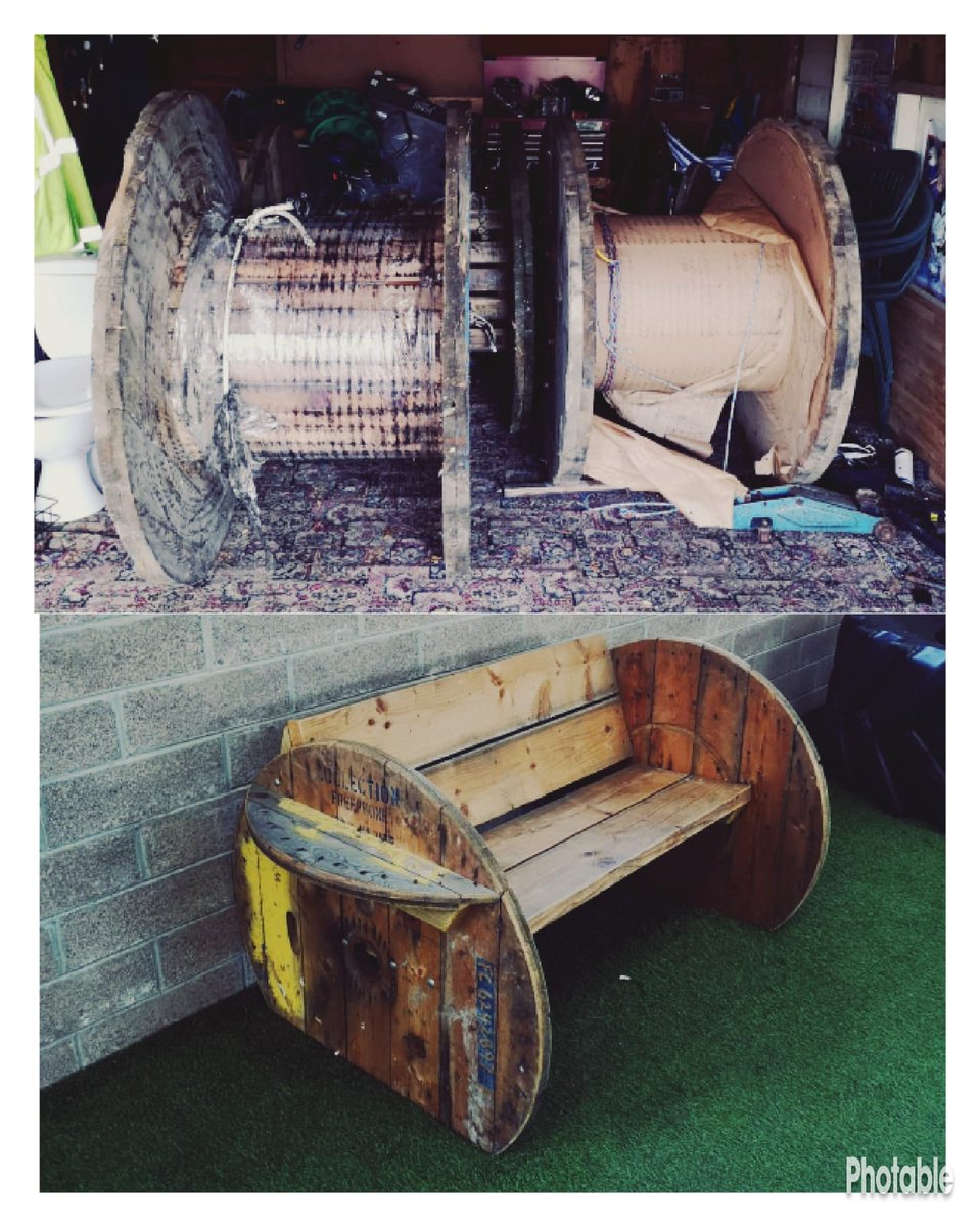 Next venture is turning these old cable spools into lovely garden benches. #gardenfurniture #upcycling #resto #summerseating #project