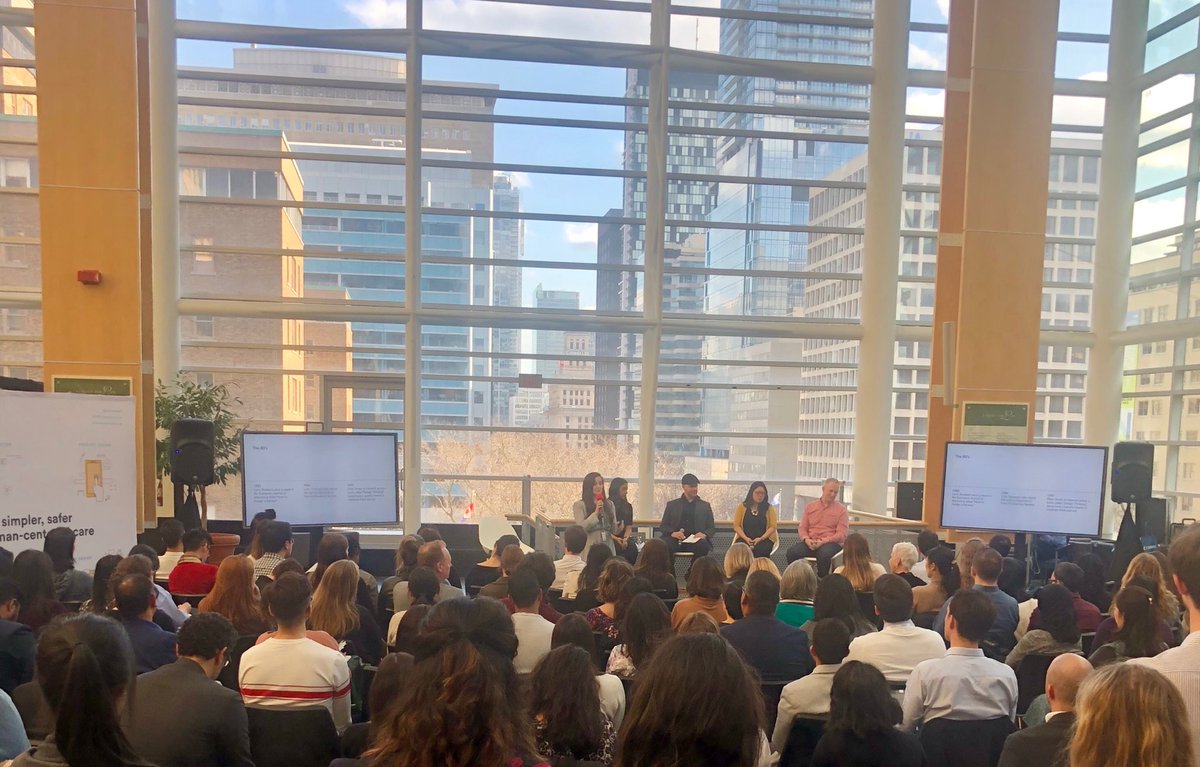 JosephCafazzo's tweet photo. A great tutorial on service design by @jenniferrosart to kick off the panel in a stunning setting at Toronto General Hospital. #HIW2019 #DesignForAdoption @UHN @healthcarehf @SEHealth_SEHC https://t.co/l7xd53o95r