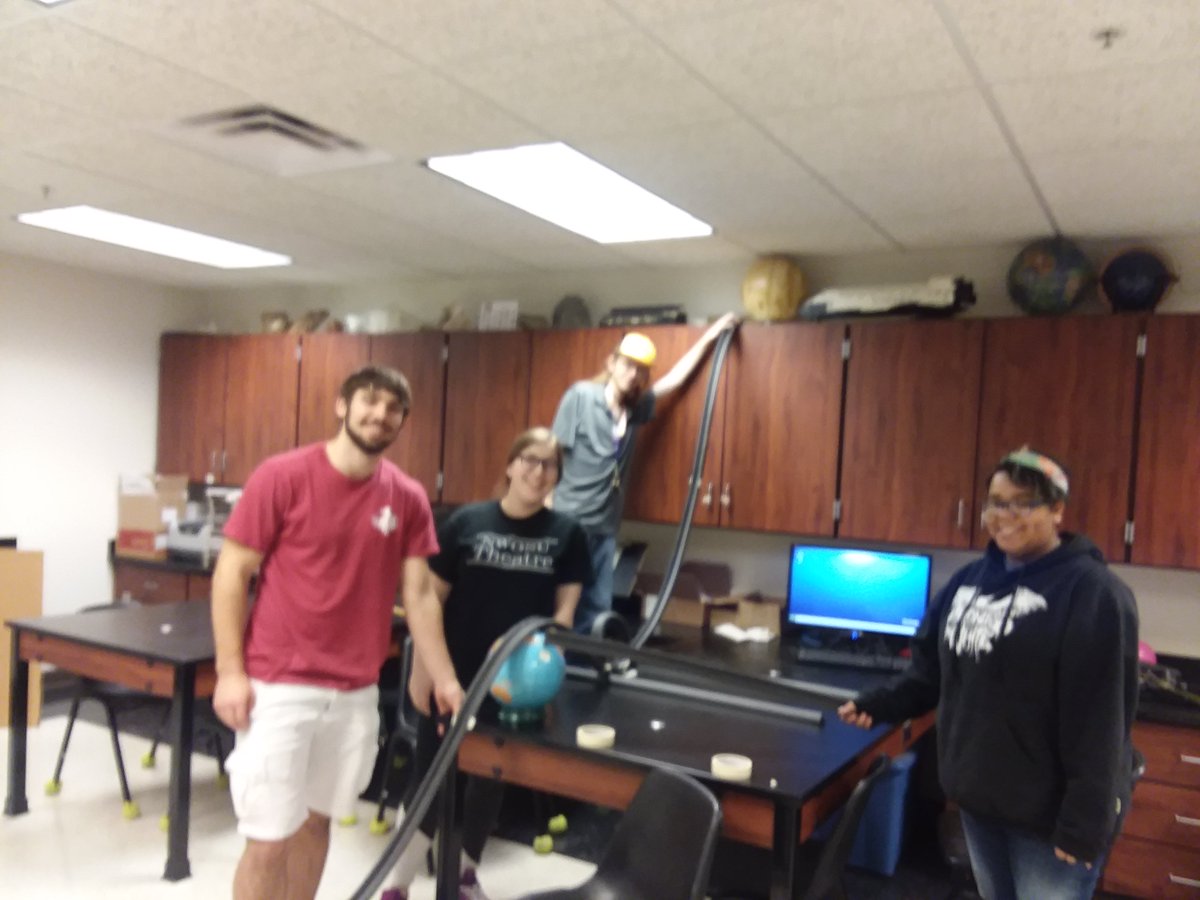 NWOSU_Honors's tweet photo. The @NWOSU_Honors 2018-2019 class made their very own rollercoaster to reinforce their Velocity and Momentum unit.
[not pictured: Madeline McIntyre] https://t.co/IKCQkxYaQY