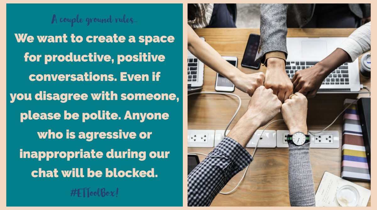 goffredisetgo's tweet image. Just a couple guidelines before we get started with our #TwitterChat! #ETToolBox