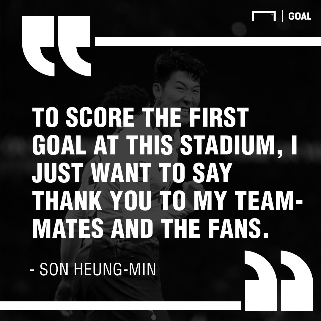 goal's tweet image. Son writing his name in the history books 📝

#SpursAreHome