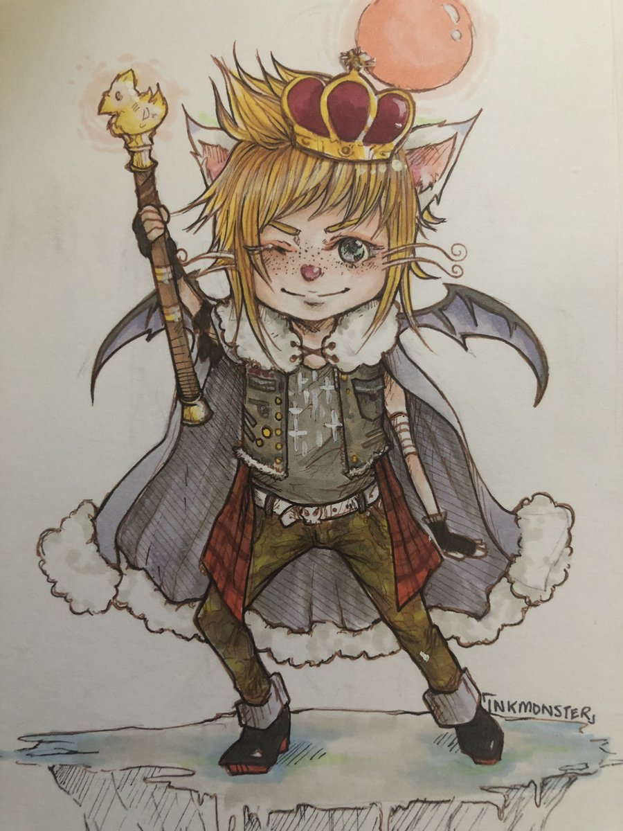 InkmonsterDraws's tweet photo. Drew this a while back when #FFXV first dropped! He was bought by a good friend of mine and he’ll be going home soon ❤️ #prompto #fanart #ffxvfanart #chibi #chocomog #chocobros #copicmarker https://t.co/pgPvKIkrav