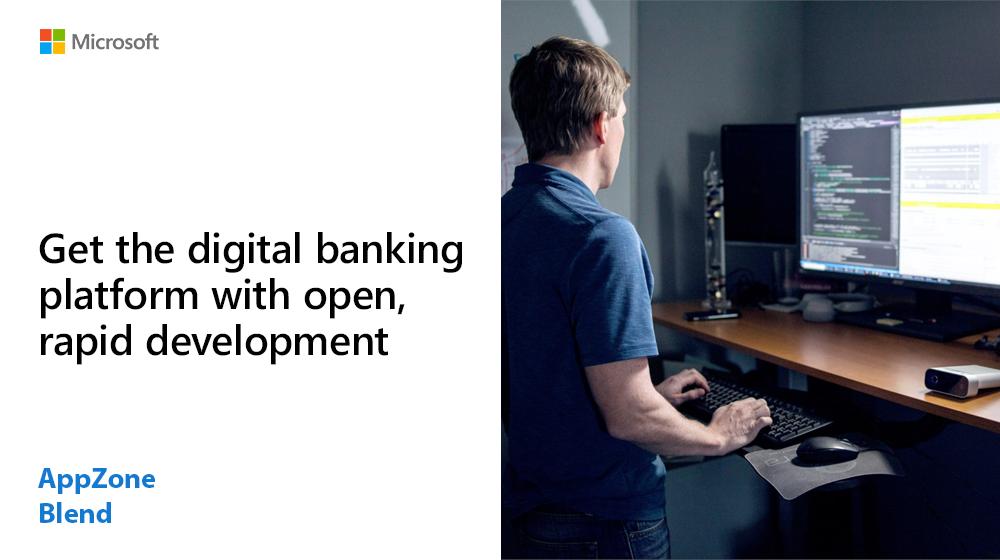 MicrosoftGTM's tweet photo. Learn how @appzonegrp's Blend simplifies the migration to fully digitized &amp; automated banking on #Azure: https://t.co/jsH2My2Nc9 https://t.co/kQaqZemApR