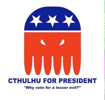 GrammarNazi82's tweet photo. Getting a head start... #Cthulhu #CthulhuForPresident #Cthulhu2020 #politics #HPLovecraft #Lovecraft https://t.co/x44T3gt1us