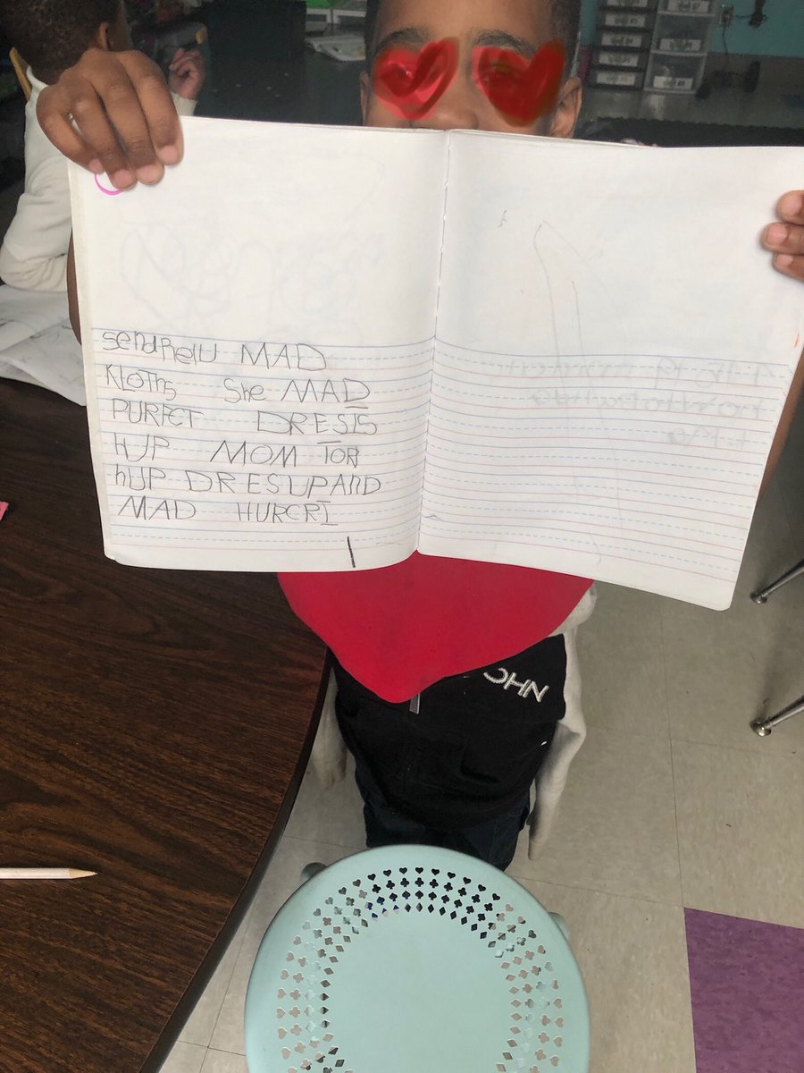Never underestimate the power of communication. My sweet friend has been struggling this week, but when I sat down with him to write a story, he created a masterpiece. It is so easy to overlook the hard kids, but it is so much more important to give them time! #Kindergarten