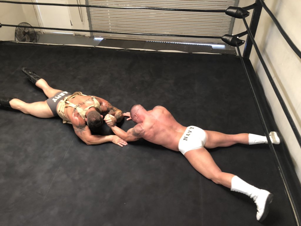 WrestlerForHire's tweet photo. Army vs Navy match time. Wait til we rerelease this one. 🔥🔥🔥 #gaymilitary #sexybros https://t.co/SI4WZ7AjN8
