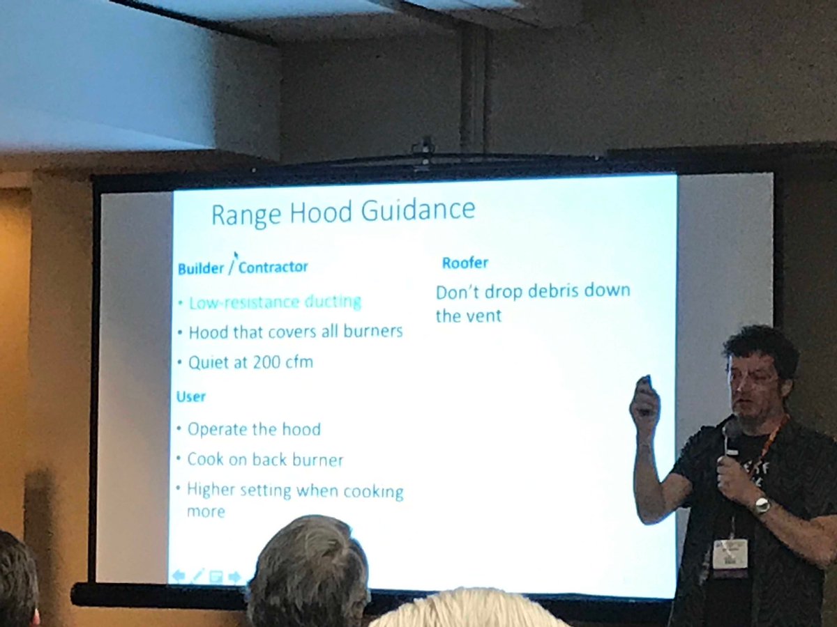 ifandwen's tweet image. Range hoods: coverage matters, hoods that don’t cover the burner don’t remove most of the pollutants- draw your own conclusions on downdraft options- Iain Walker @ #HPC19