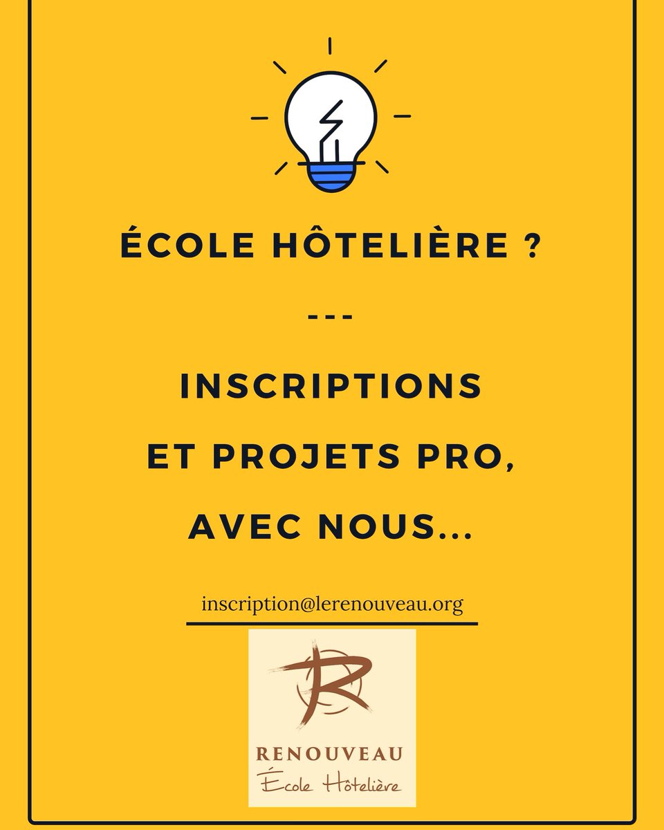 LyceeRenouveau's tweet photo. La campagne d'inscription 2019-20 pour septembre prochain est ouverte. contactez-nous et construisons ensemble votre projet. 
#orientation #Parcoursup #bacprocsr #Bacsthr #btsmhr #capcshrc #licencepro #codephr #ecolehoteliere 
#hôtelier #restaurateurs #talentsdedemain https://t.co/wcLDvjVyx7