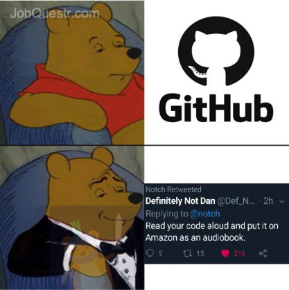 codehamster1's tweet image. Version Control. 🧐
@cod
#jobquestr #programmer #codinglife #coding #programminglife #opensource #python #java #javascript #bostondevelopers #bostoncoders #webdeveloper #php #typescript #css #bugsincode #recruiters #html #nerd #geek #coders #codinghumor