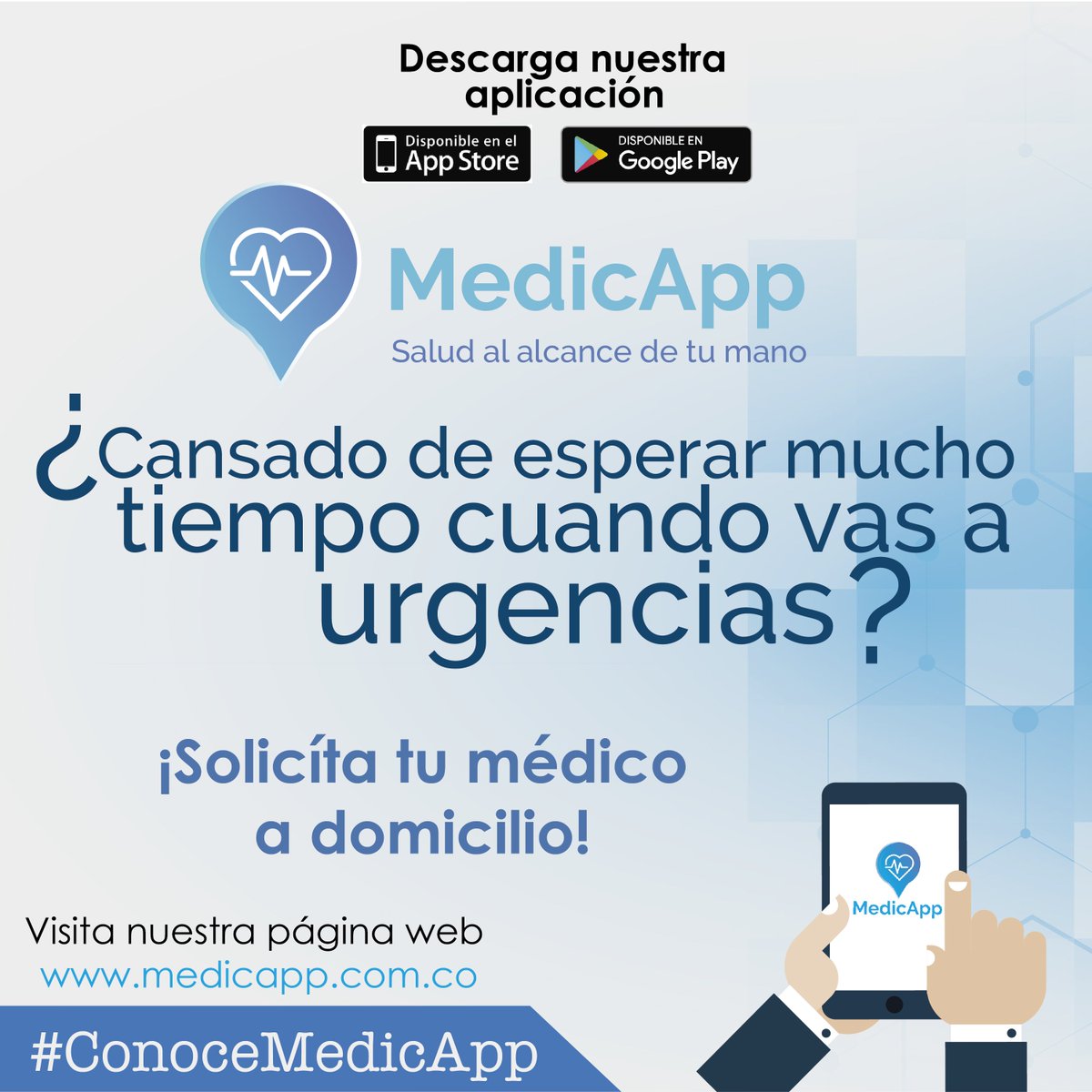 MedicAppSalud's tweet photo. Los #pacientes pasan hasta 5 horas en urgencias esperando a ser atendidos.
¡No más esperas! 
¡Agenda YA tu cita! ➡ https://t.co/OsJPzwryBG
#MédicosADomicilio, sin suscripciones ni mensualidades. Visita nuestra página wed https://t.co/yNbWcTgKe3 #ConoceMedicAPP https://t.co/0ZMSQZ0QBI