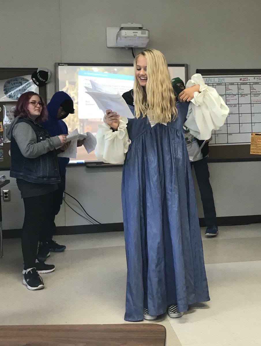 MSinnott_ahs's tweet photo. Wrapping up our study of Macbeth w/ some fun theatrics. Rhetorical analysis is 100% better with a costume 
@ArundelHS_aacps https://t.co/007NgDIYsY