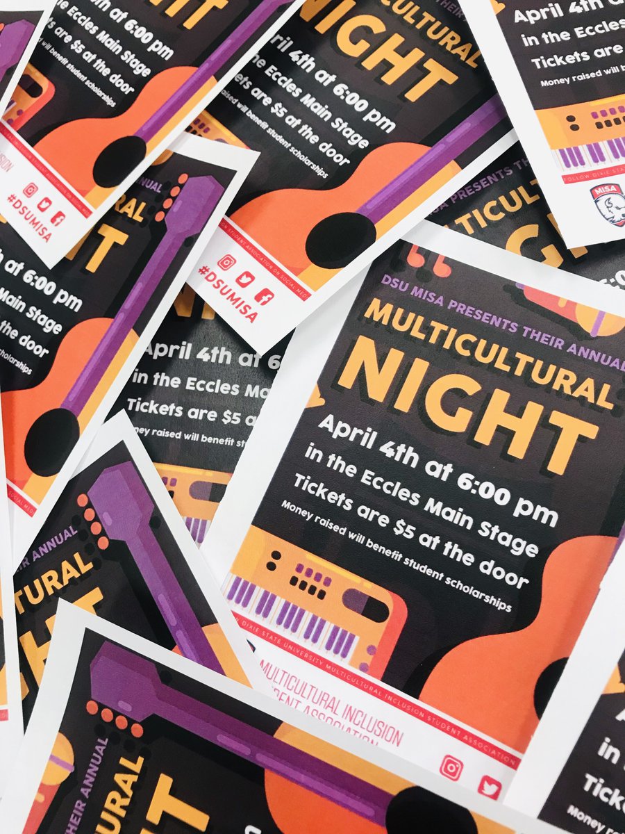 Thursday is Multicultural Night! The show starts at 6pm and tickets are only $5 at the door. All money raised goes to student scholarships so donate a few bucks for a great cause and have fun doing it! 
Don’t forget to tell you friends 💃🏽
#DixieMIC