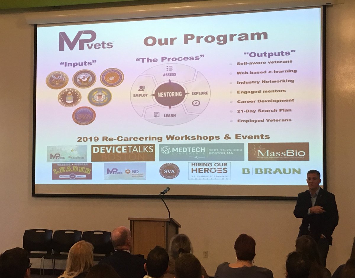 medtechveterans's tweet photo. A great time this afternoon in South Boston with @CollaborateVet at the the Spring Employment Summit. A wonderful opportunity to share the career &amp; mentorship opportunities and events for veterans in the life sciences across MA and nation with @MVPvets in 2019. https://t.co/b84fZsPtxg