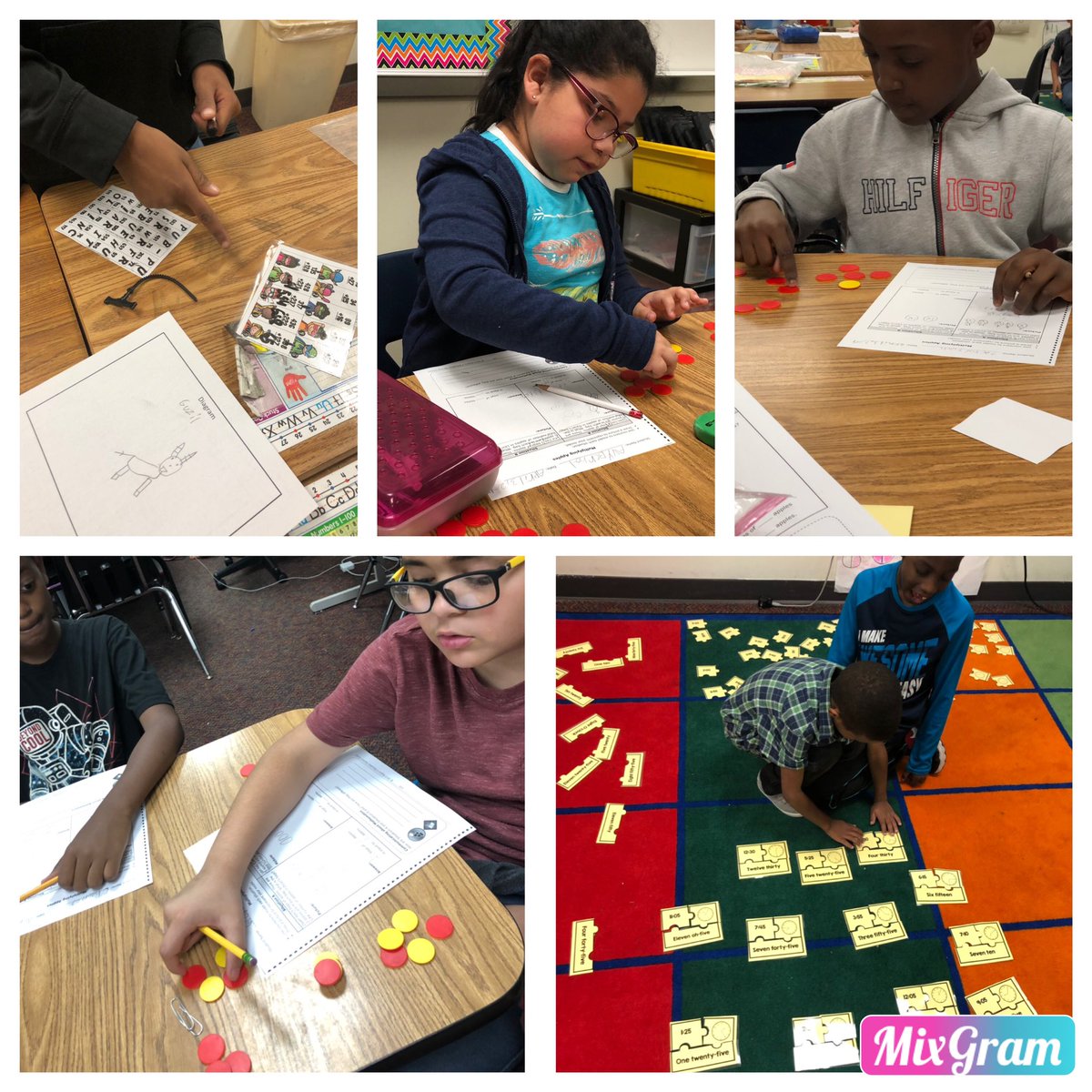 mrsecorso's tweet photo. Guided math and math station fun! #mysterypuzzles #clockpuzzles #multiplication 2D—->3D Thanks to @Math_RX350t for the centers! @CharlesRDrewES https://t.co/qQNerNygaM