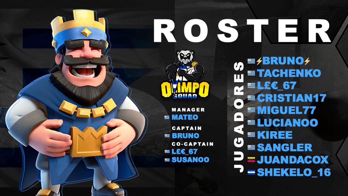 ¡ATENCIÓN!

🗣| A continuación les dejaremos los majestuosos guerreros charrúas que nos acompañarán a lo largo del camino en esta nueva etapa que se aproxima, donde cada uno de ellos dará su 101% para dejar en lo más alto a Olimpo Squad en la escena competitiva Uruguaya.

#GoOSUY